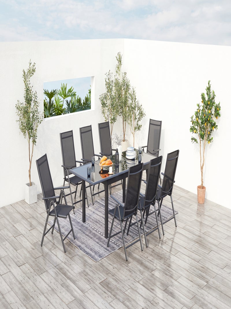 RAVENNE Table de jardin et 8 chaises en aluminium gris Gris - Kiabi