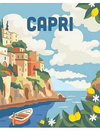 'ravensburger' – creart 24x30 cm – adulte – peinture par numéros – capri