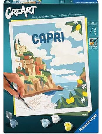 'ravensburger' – creart 24x30 cm – adulte – peinture par numéros – capri