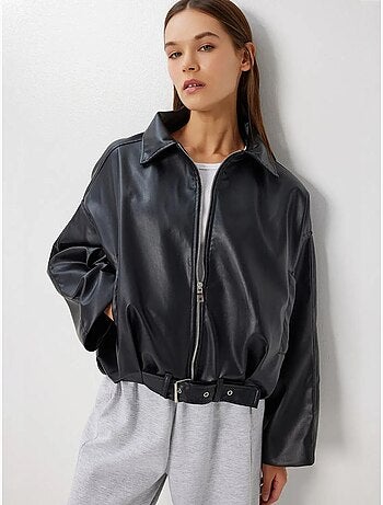 Ravissant blouson aviateur en similicuir istanbul
