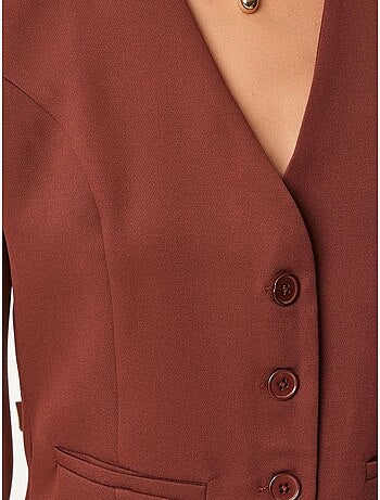Ravissant gilet court boutonné à col en v istanbul