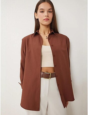 Ravissante chemise oversize en popeline à manches longues istanbul