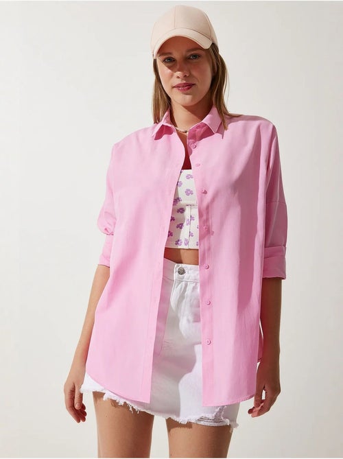 Ravissante chemise oversize en popeline à manches longues istanbul - Kiabi Ravissante chemise oversize en popeline à manches longues istanbul - Kiabi