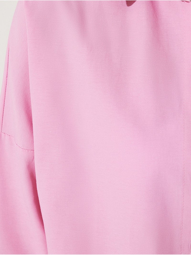 Ravissante chemise oversize en popeline à manches longues istanbul Rose fluo/Solinotes - Kiabi