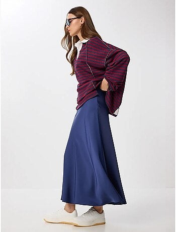 Ravissante jupe longue en satin taille haute istanbul