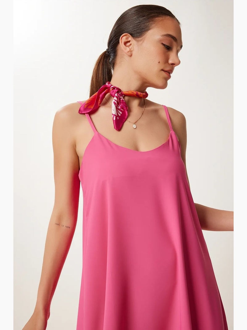 Ravissante robe longue sans manches à col en u istanbul Magenta - Kiabi