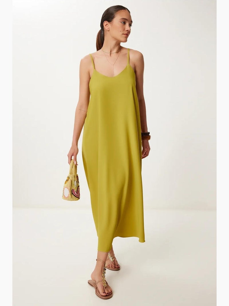 Ravissante robe longue sans manches à col en u istanbul Vert - Kiabi