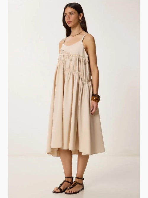 Ravissante robe midi à col en u et volants istanbul - Kiabi Ravissante robe midi à col en u et volants istanbul - Kiabi