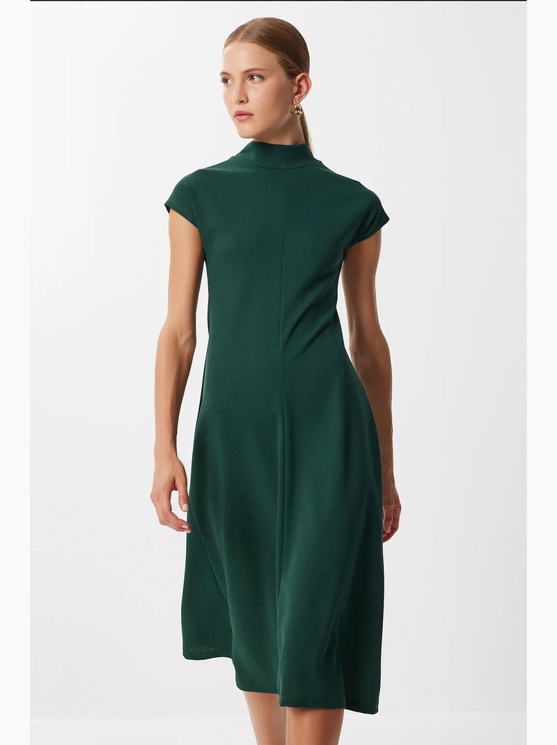 Ravissante robe midi à col roulé mi-long istanbul Vert émeraude - Kiabi