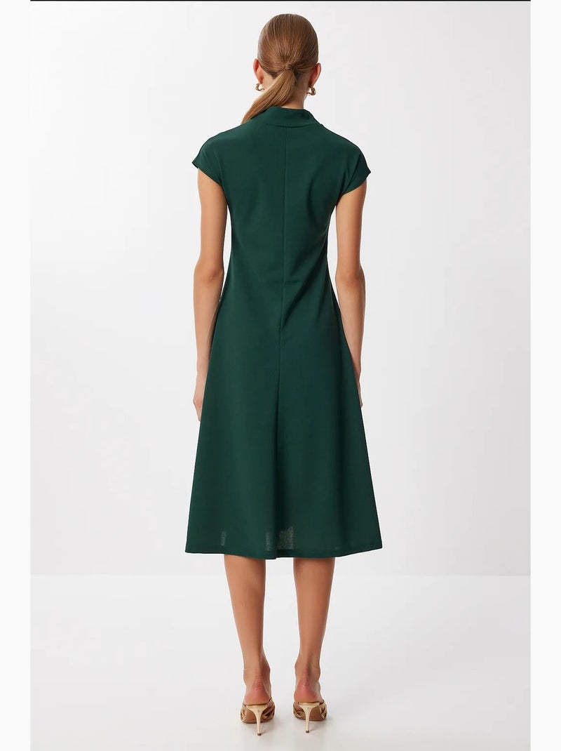 Ravissante robe midi à col roulé mi-long istanbul Vert émeraude - Kiabi