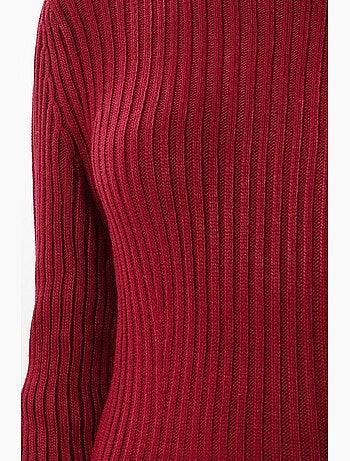Ravissante robe midi en maille côtelée à col rond istanbul