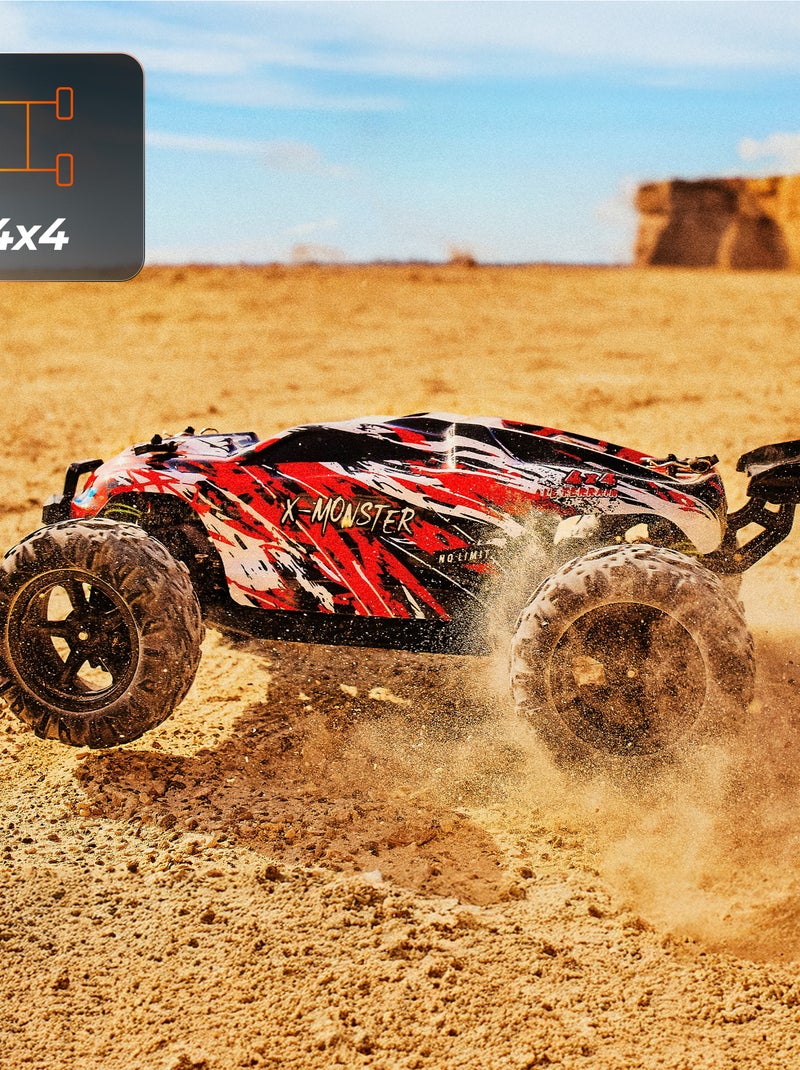 RC Voiture télécommandée OVERMAX X-Monster 3.5 - 30 km/h - 4 x 4 - 40 min - 2 x Carrosserie Vert/Rouge - Kiabi