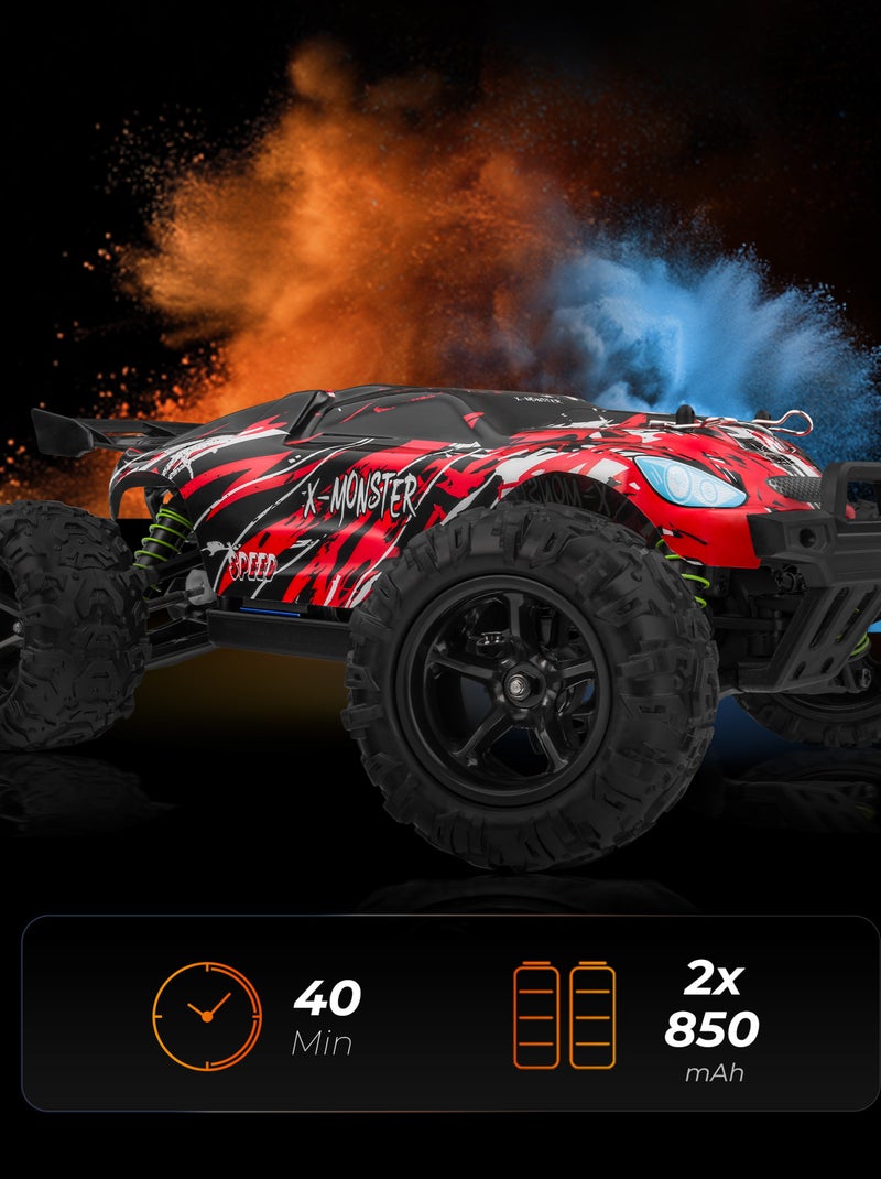 RC Voiture télécommandée OVERMAX X-Monster 3.5 - 30 km/h - 4 x 4 - 40 min - 2 x Carrosserie Vert/Rouge - Kiabi