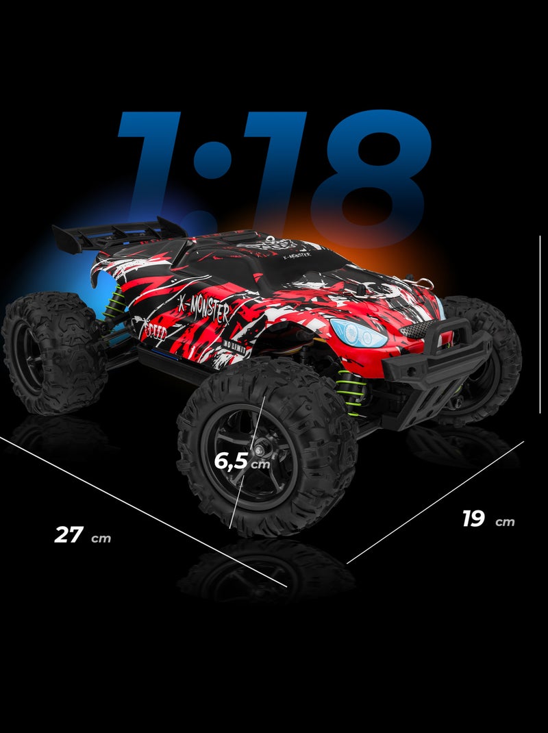 RC Voiture télécommandée OVERMAX X-Monster 3.5 - 30 km/h - 4 x 4 - 40 min - 2 x Carrosserie Vert/Rouge - Kiabi