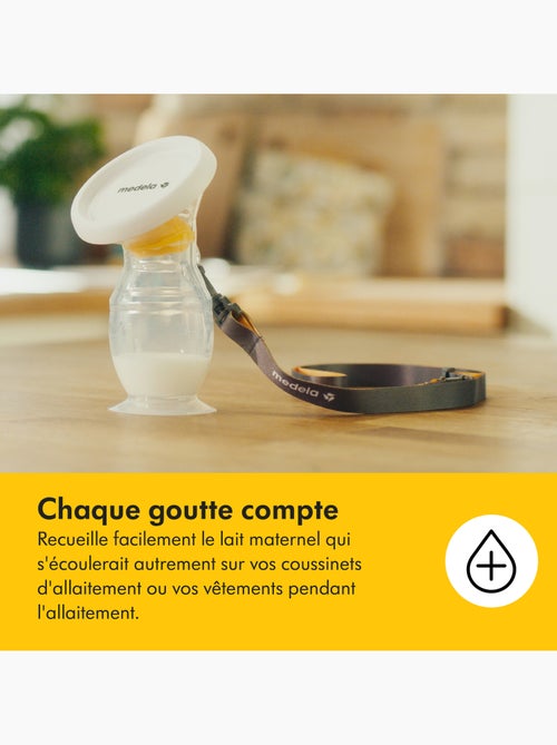 Recueil-lait en silicone Medela - Collecteur de lait maternel, anti-fuites, socle-ventouse et cordon - Kiabi
