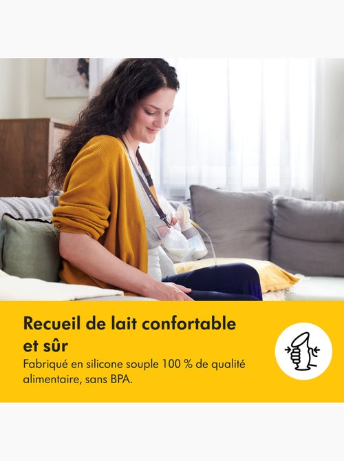 Recueil-lait en silicone Medela - Collecteur de lait maternel, anti-fuites, socle-ventouse et cordon - Kiabi