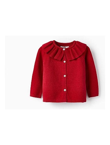 Red knitted cardigan for girls