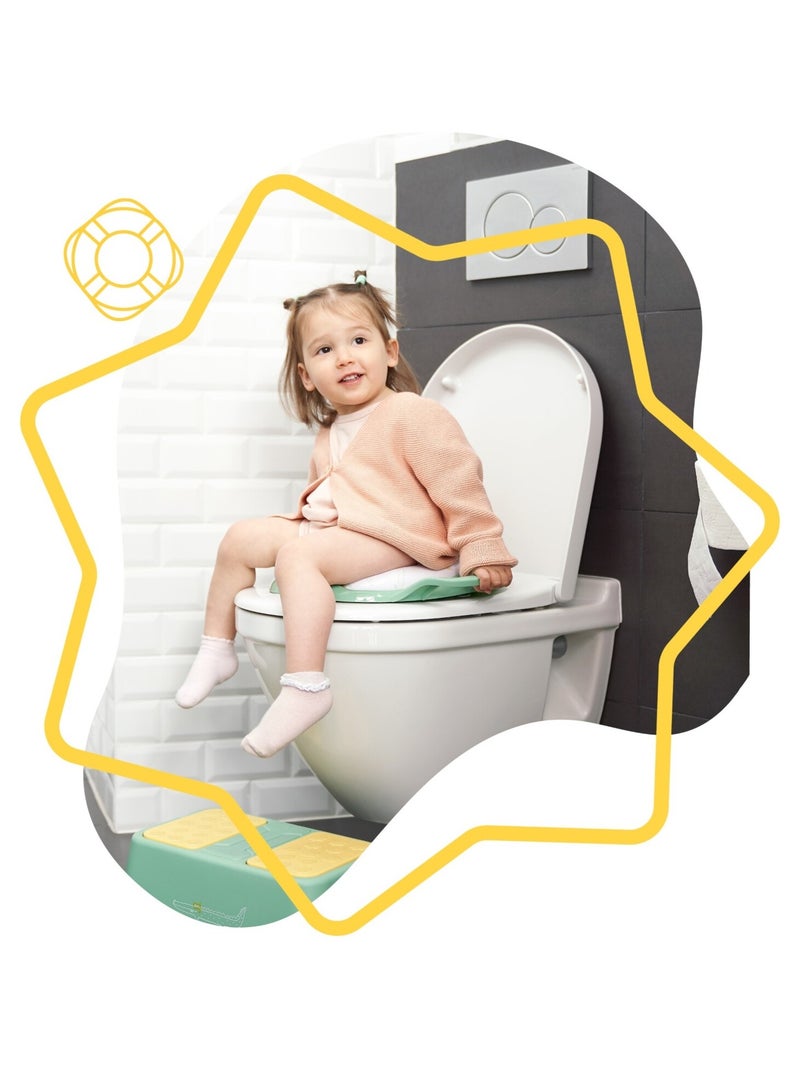 Réducteur de toilette avec poignées 'Badabulle' Vert - Kiabi