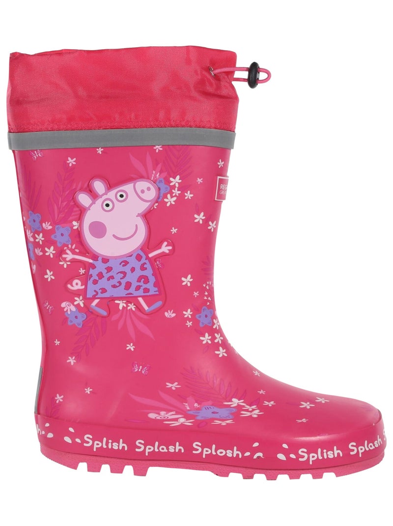 Régate - Bottes de pluie SPLASH (Design/motif: Fleurs, Logo, Texte, Tropical) Rose foncé - Kiabi