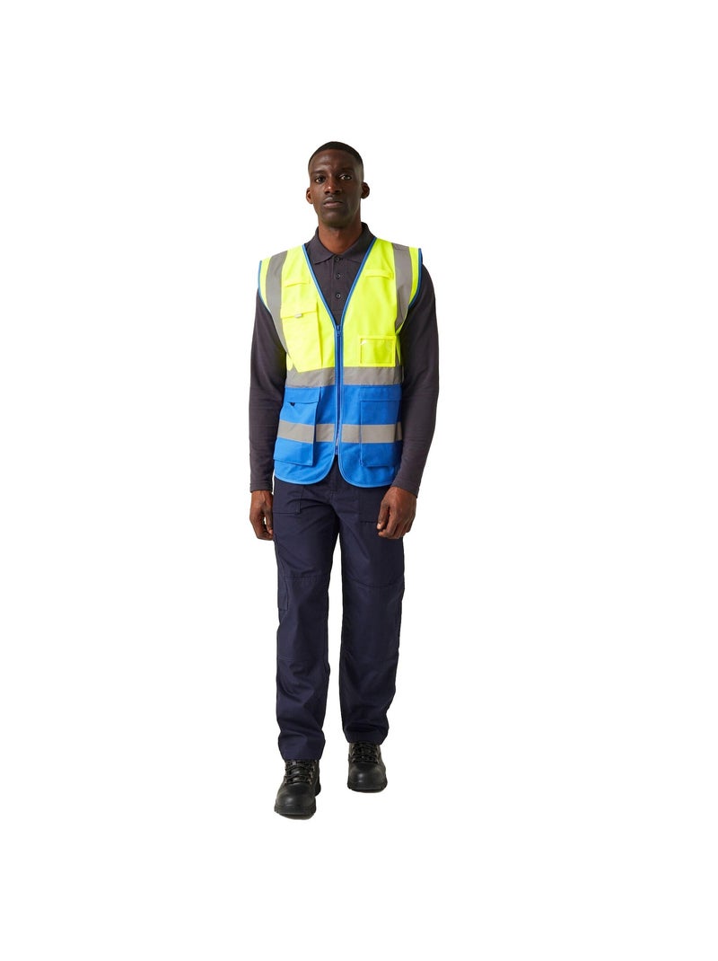 Régate - Gilet haute visibilité PRO EXECUTIVE Bleu Jaune Bleu - Kiabi