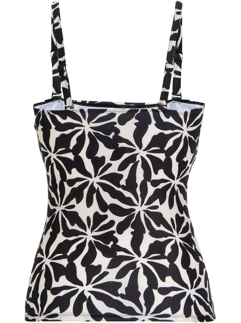 Régate - Haut de tankini motif/style floral abstrait ACEANA Blanc Noir - Kiabi