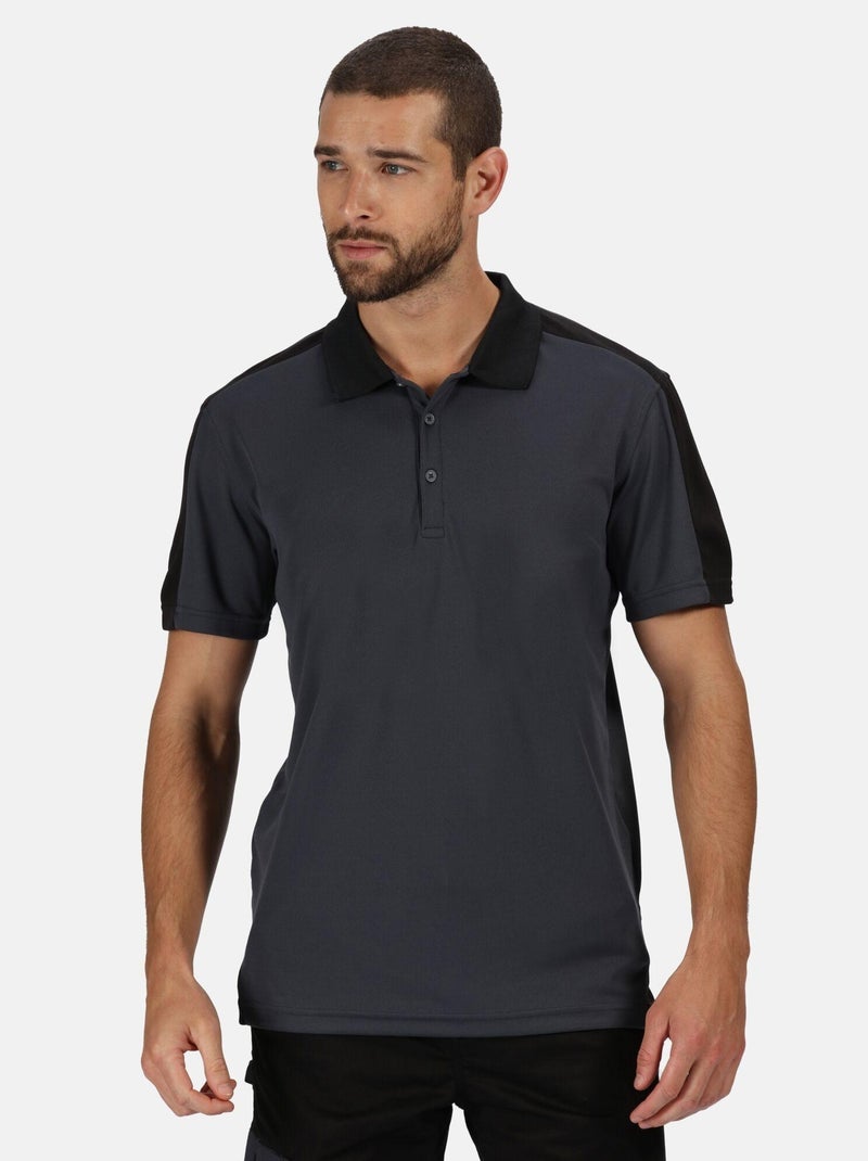 Régate - Polo CONTRAST Gris Noir - Kiabi