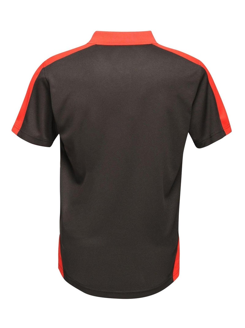 Régate - Polo CONTRAST Noir Rouge - Kiabi