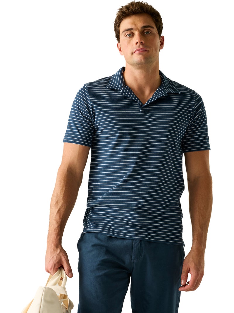 Régate - Polo motif/style à rayures HADVO Bleu Blanc - Kiabi