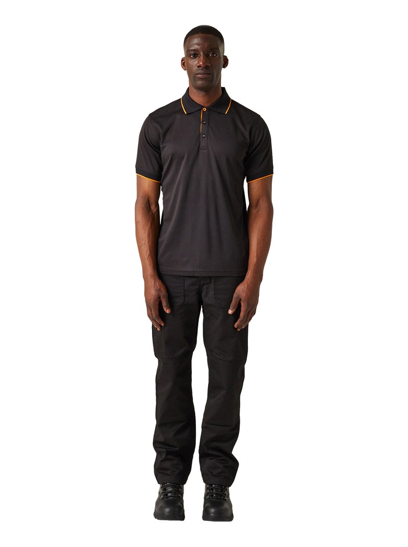 Régate - Polo NAVIGATE Noir Orange - Kiabi