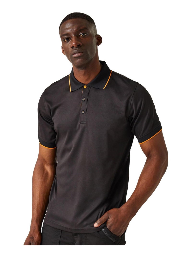 Régate - Polo NAVIGATE Noir Orange - Kiabi