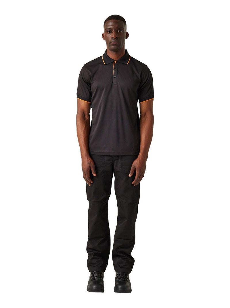 Régate - Polo NAVIGATE Noir Orange - Kiabi