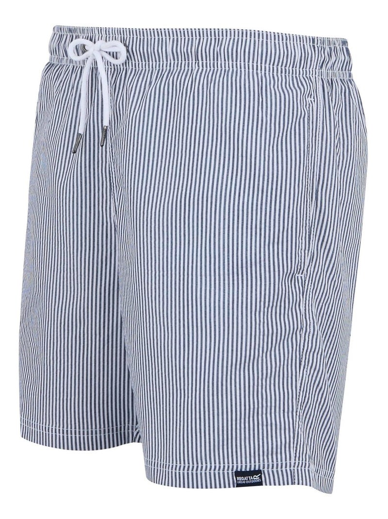 Régate - Short de bain motif/style à rayures LORAS Bleu marine - Kiabi