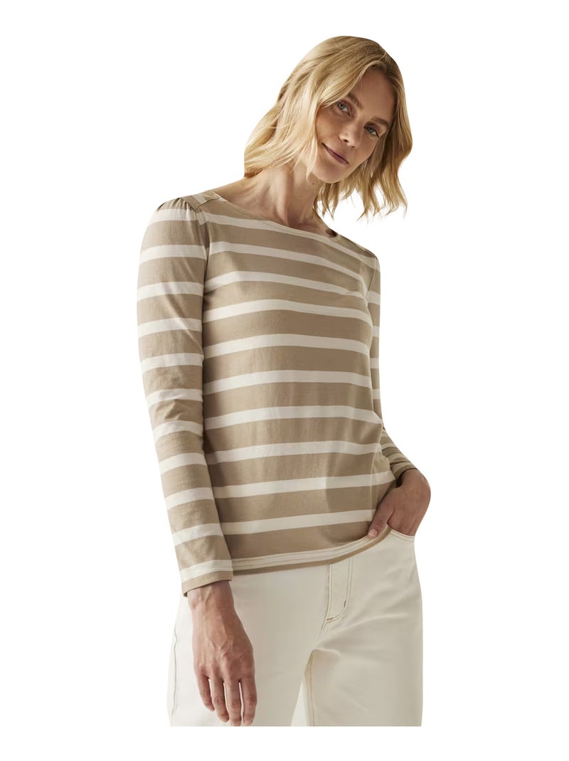Régate - T-shirt manches longues motif/style à rayures FEDERICA Beige clair - Kiabi