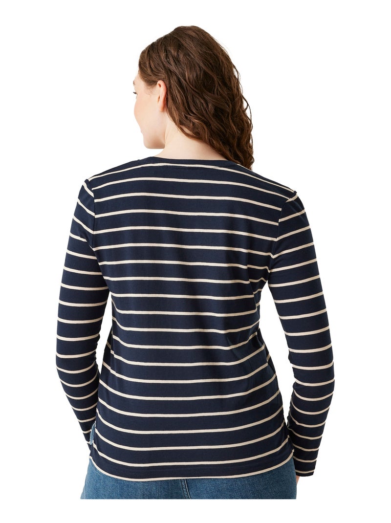 Régate - T-shirt manches longues motif/style à rayures FEDERICA Bleu marine - Kiabi
