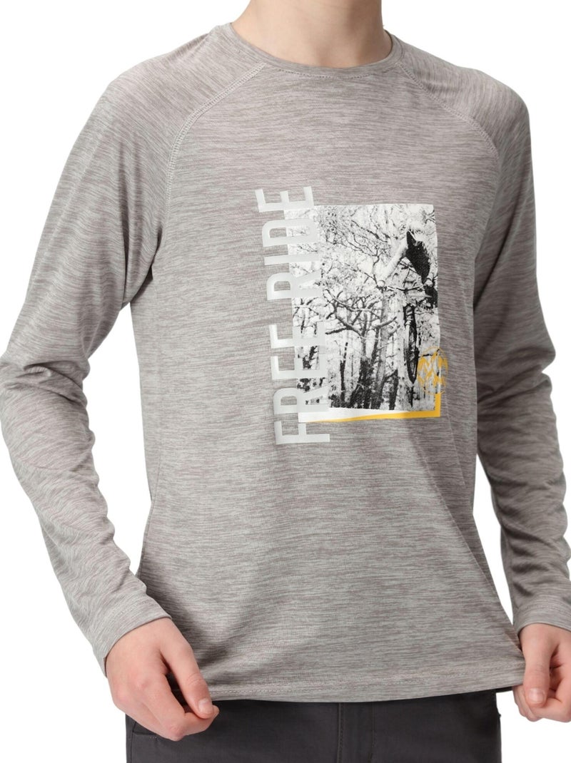 Régate - T-shirt manches longues motif/style Cyclisme BURNLEE Gris Argenté - Kiabi