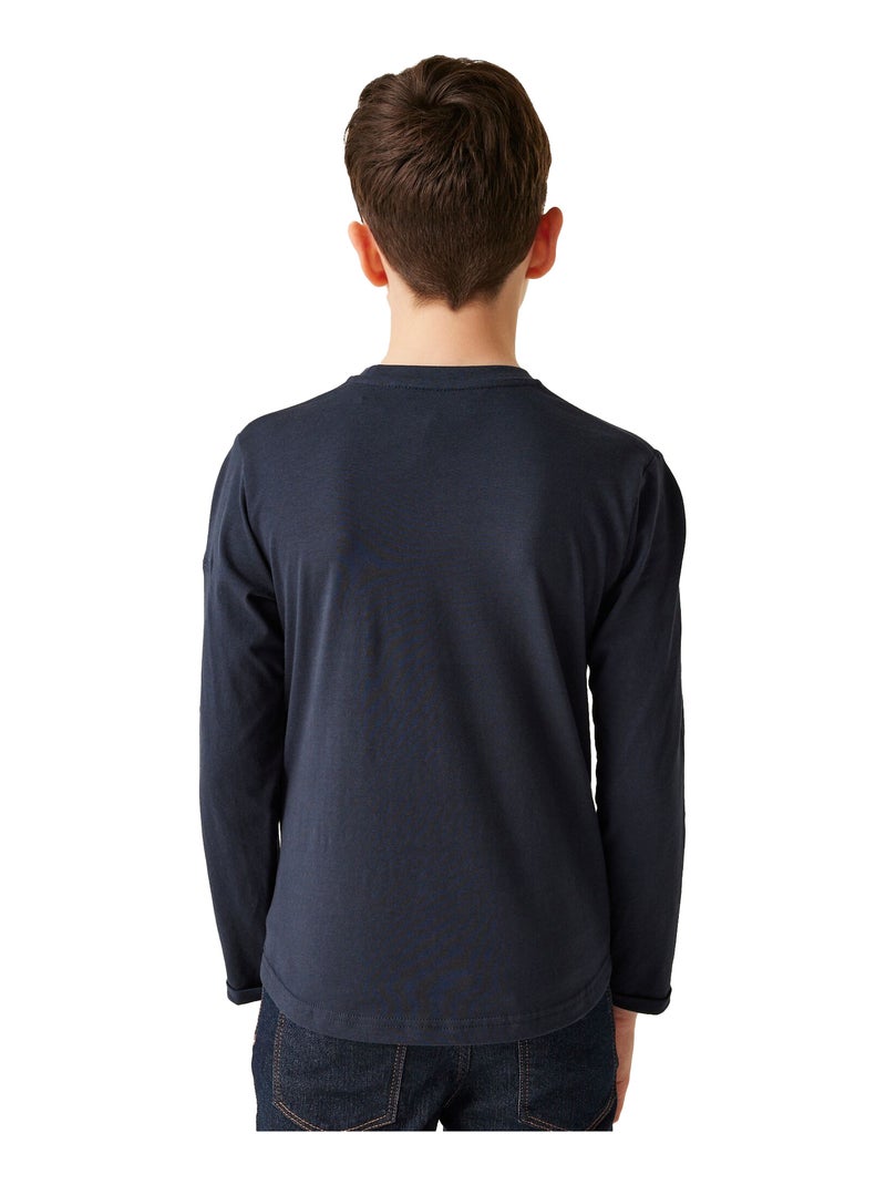 Régate - T-shirt manches longues motif/style montagne WENBIE Bleu marine - Kiabi