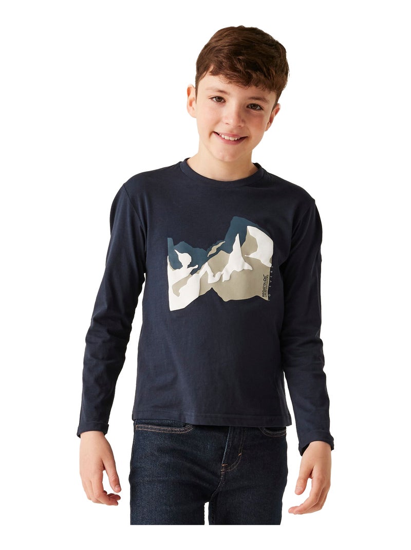 Régate - T-shirt manches longues motif/style montagne WENBIE Bleu marine - Kiabi
