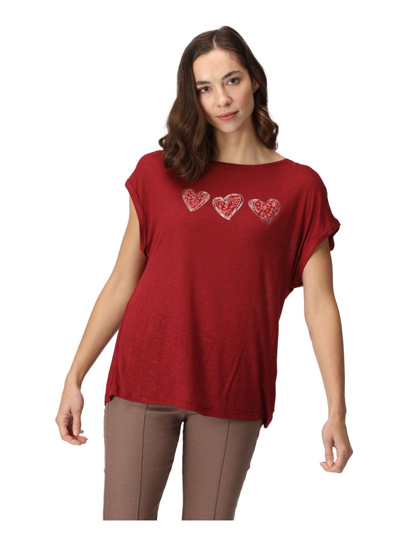 Régate - T-shirt motif/style Cœurs ROSELYNN Vieux rose - Kiabi
