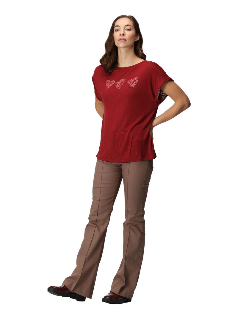 Régate - T-shirt motif/style Cœurs ROSELYNN Vieux rose - Kiabi