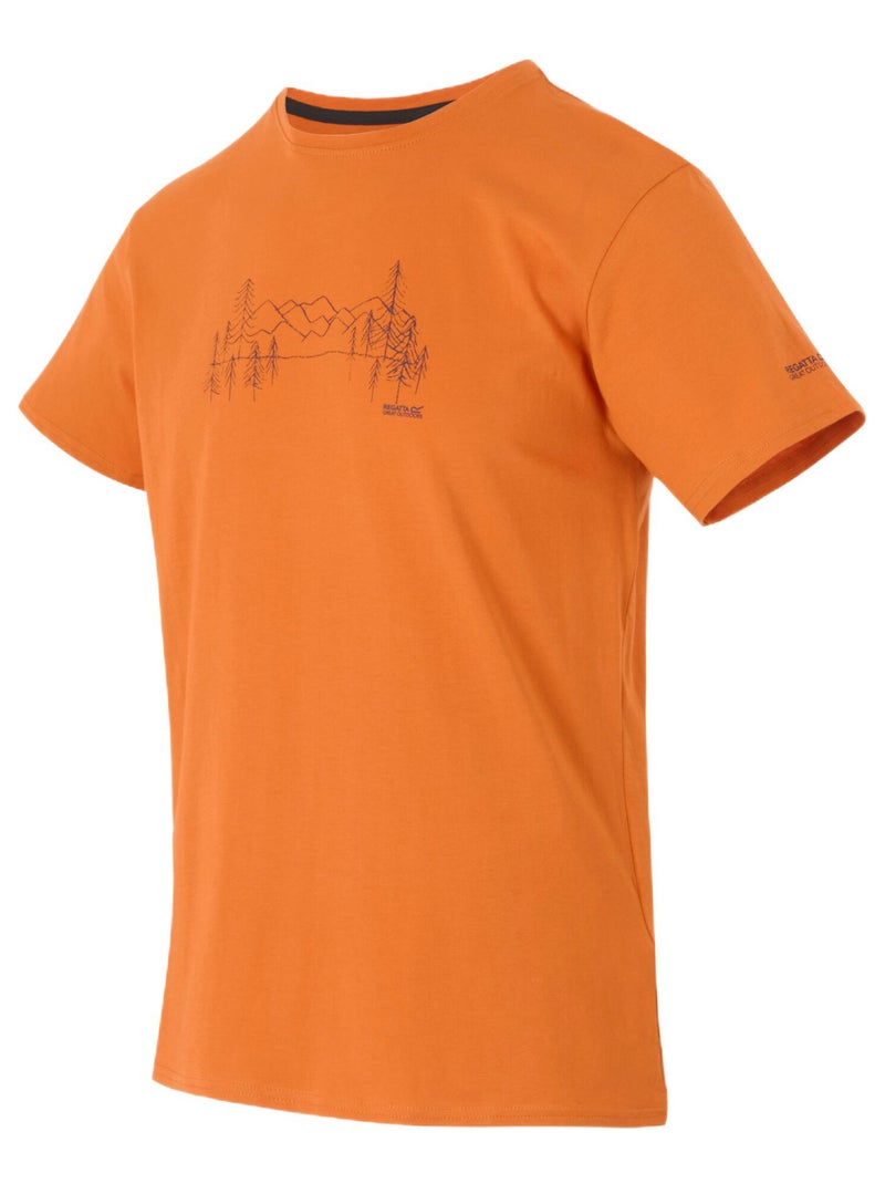 Régate - T-shirt motif/style montagne BREEZED Orange mandarine - Kiabi