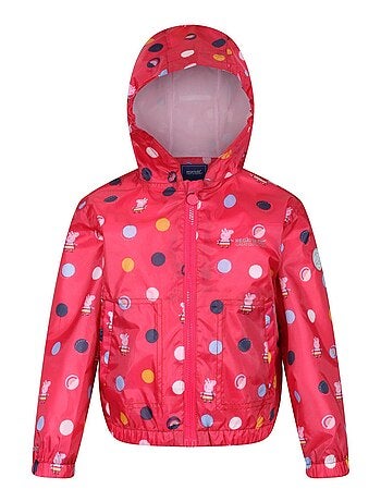Régate - Veste imperméable motif Peppa Pig motif/style à pois (Longueur: Hanches)