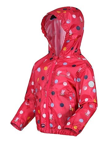 Régate - Veste imperméable motif Peppa Pig motif/style à pois (Longueur: Hanches)