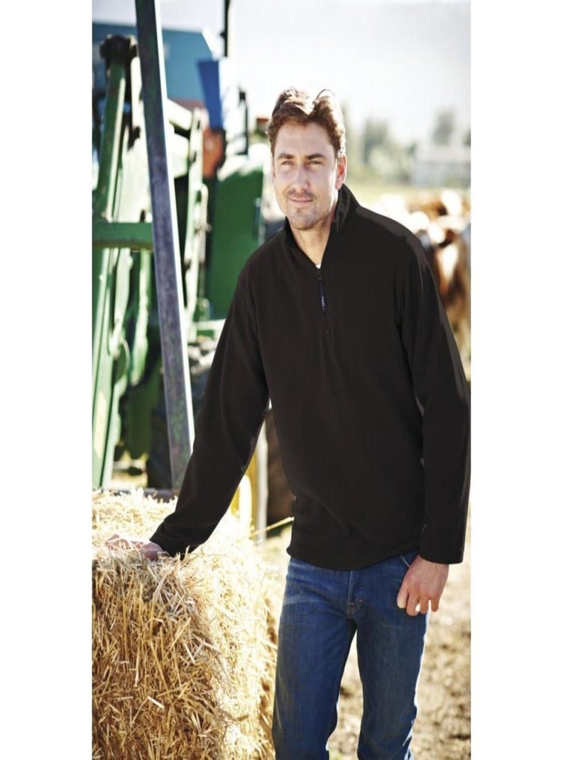 Régate Mens Micro Zip Neck Fleece Top (170 GSM) Noir - Kiabi