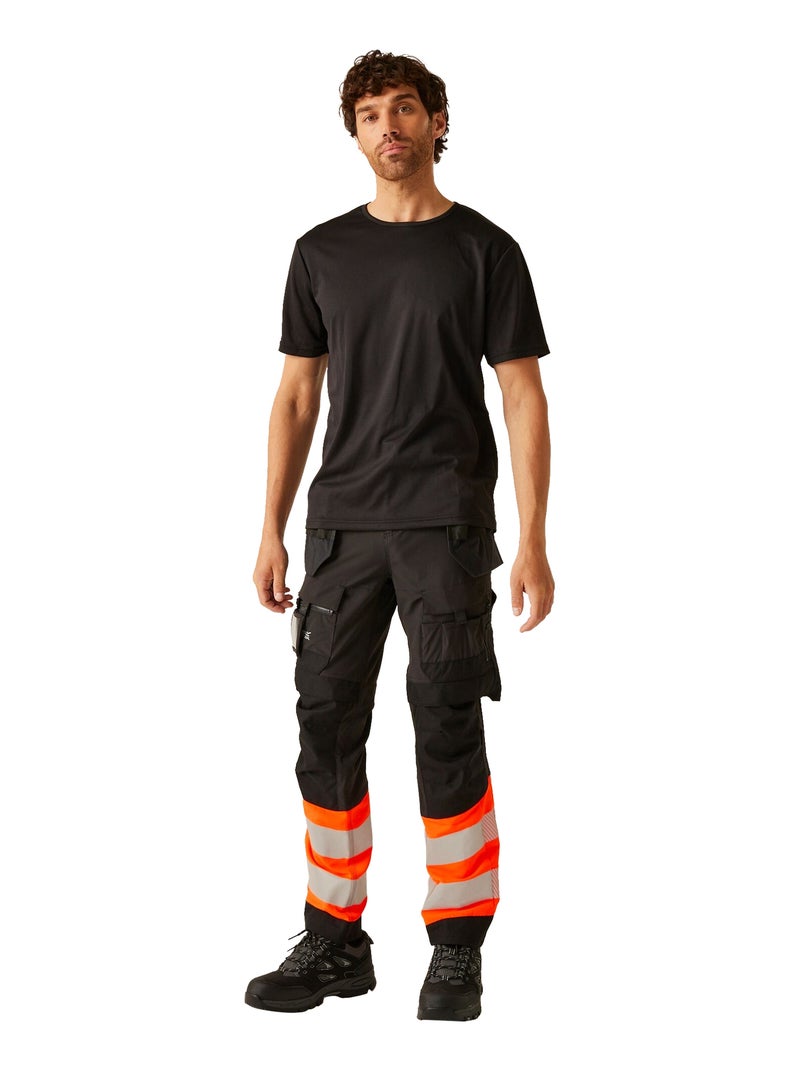 Régate Professional - Pantalon de travail Noir Orange - Kiabi