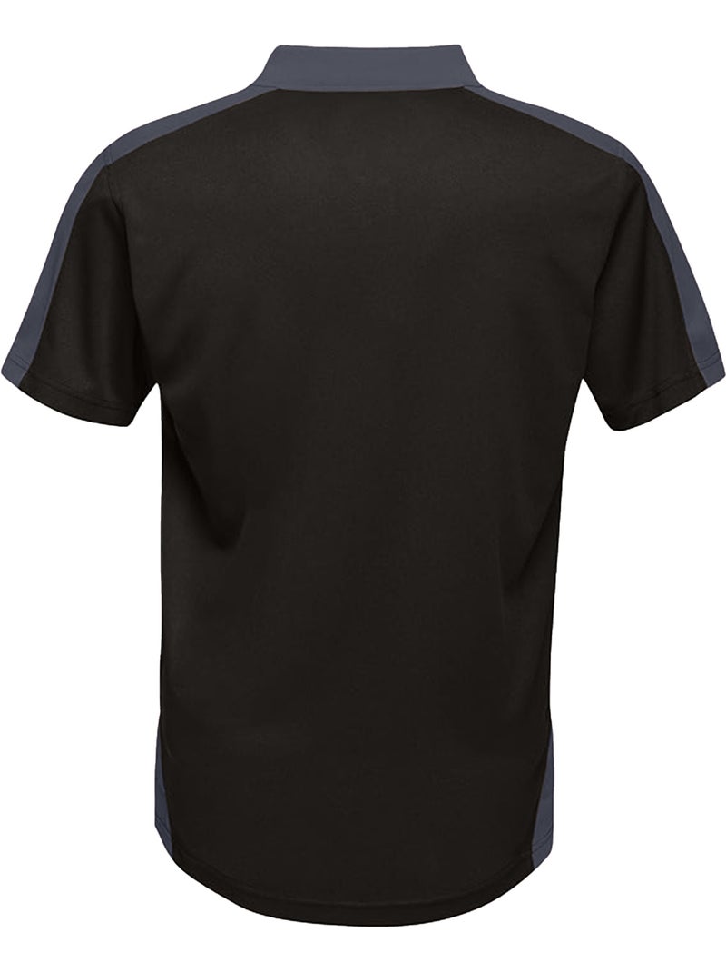 Régate Professional - Polo motif/style Contrasté Noir Gris - Kiabi