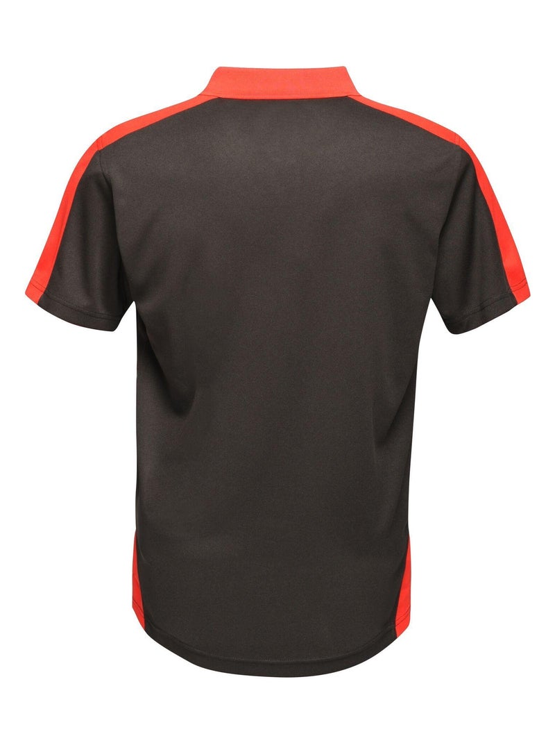 Régate Professional - Polo motif/style Contrasté Noir Rouge - Kiabi