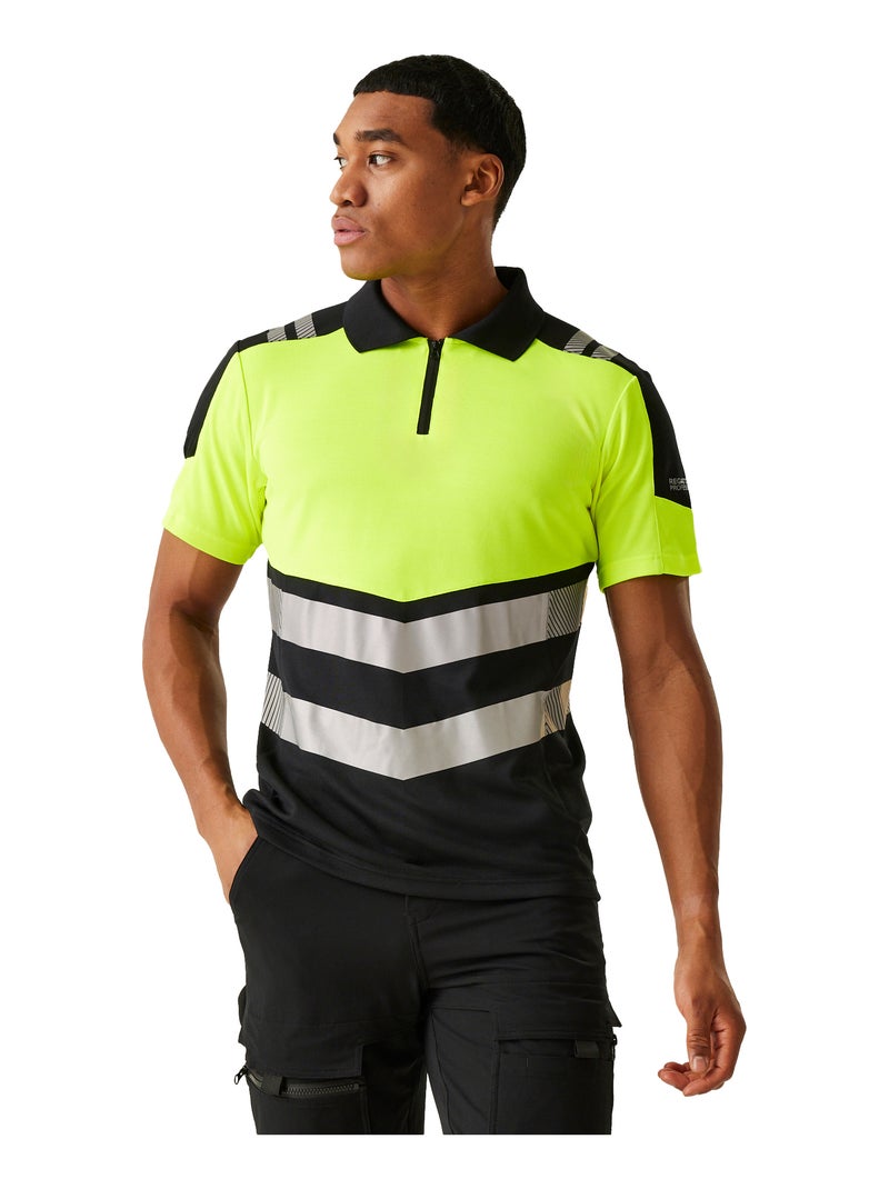 Régate Professional - Polo Noir Jaune - Kiabi