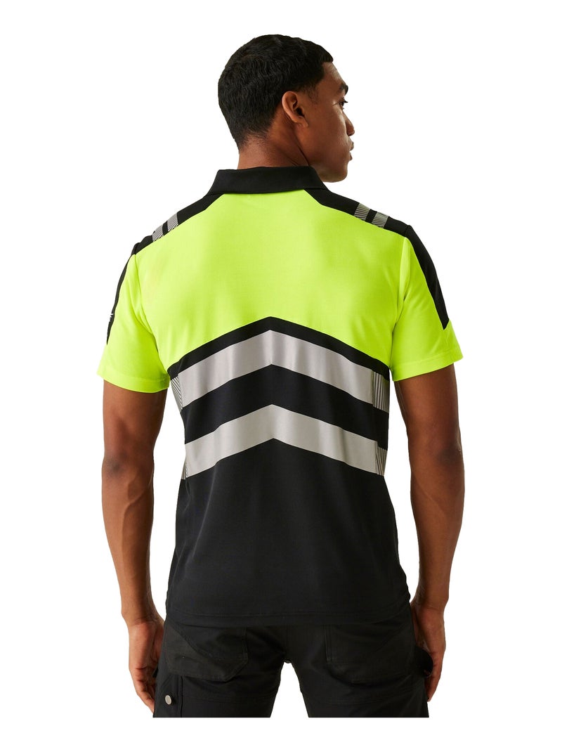 Régate Professional - Polo Noir Jaune - Kiabi