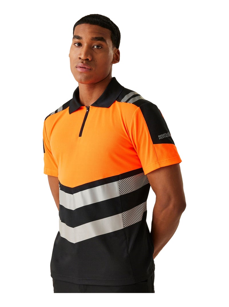 Régate Professional - Polo Noir Orange - Kiabi
