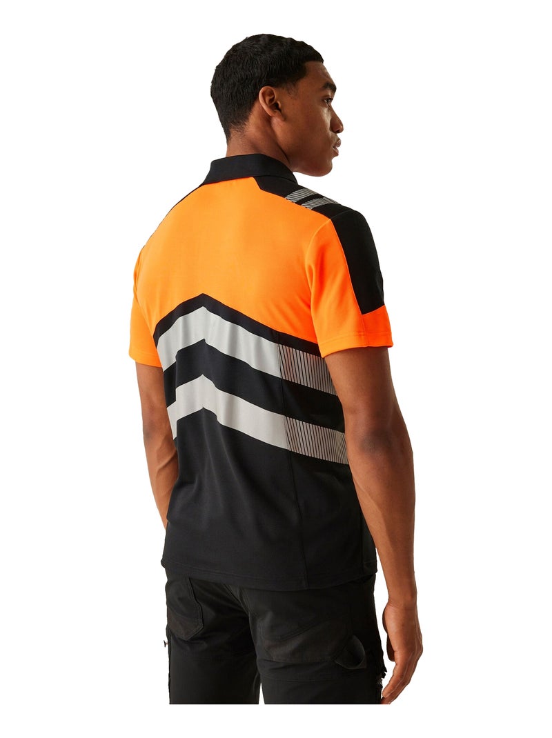 Régate Professional - Polo Noir Orange - Kiabi